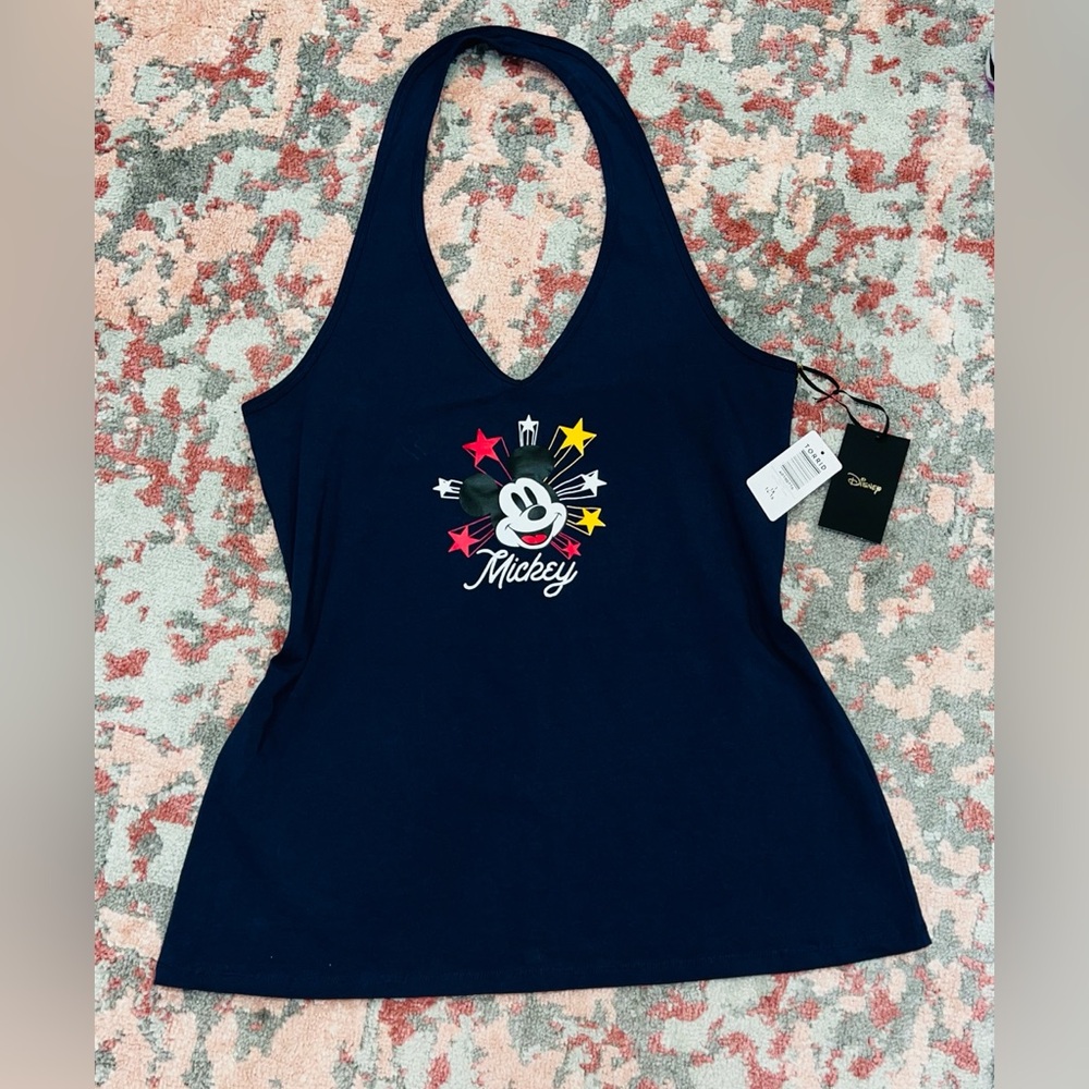 NWT Torrid X Disney Women's Dark Blue Mickey Mouse Halter Top, size 1